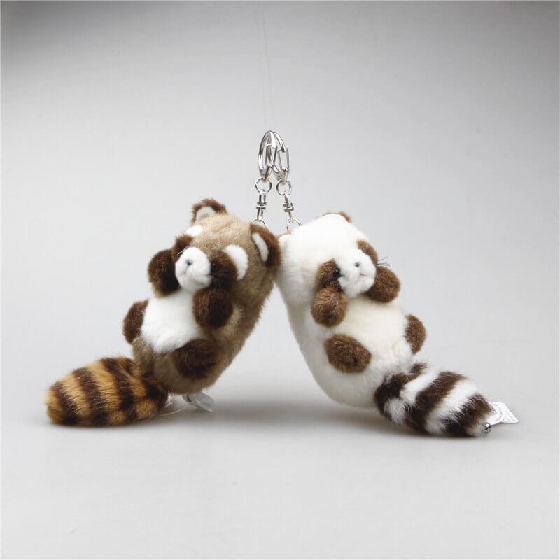 Cute Raccoon Plush Bag Charm, Animal Keychain - AOSKID