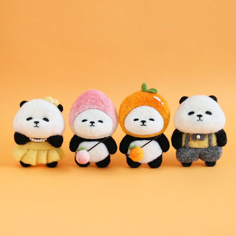 Handmade Wool Felt Panda Bag Charm Needle Felt Keychain - AOSKID