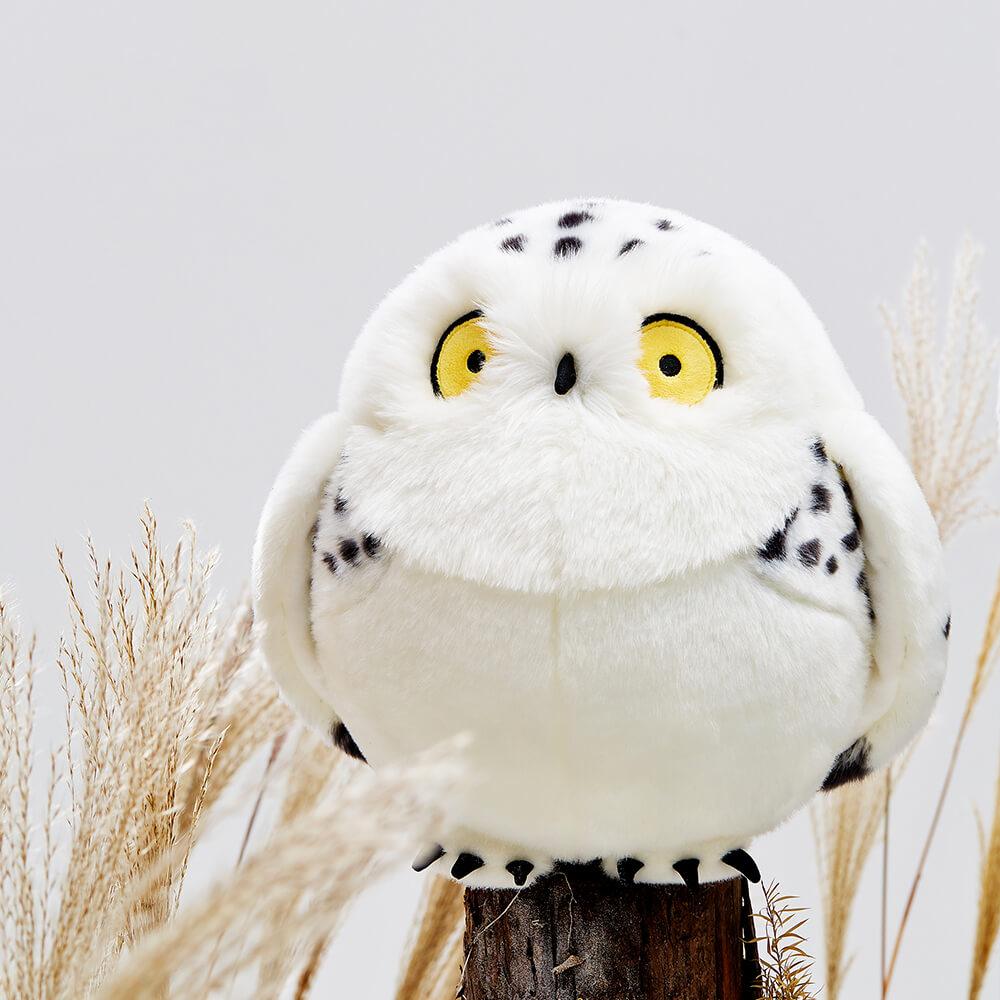 Chubby Snowy Owl Stuffed Animal Plush Toy, Realistic Plushies - AOSKID