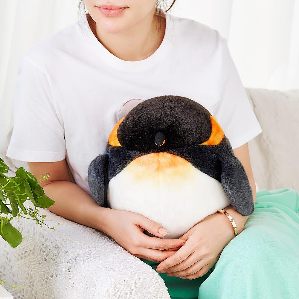 Chubby King Penguin Stuffed Animal Plush Toy, Penguin Plushies - AOSKID