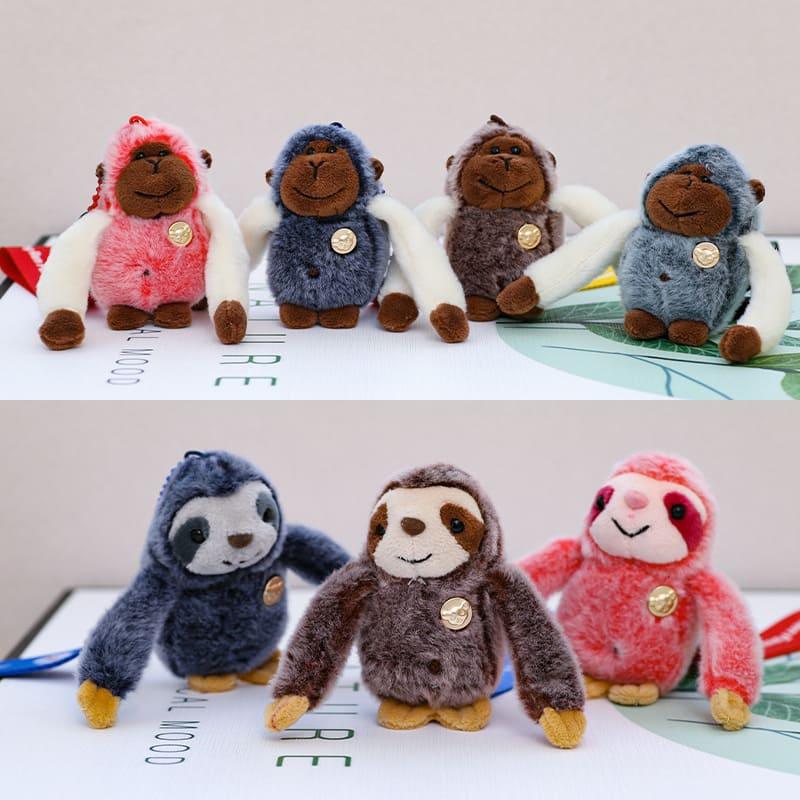 Cute Sloth Orangutan Stuffed Keychain, Animal Bag Charm - AOSKID